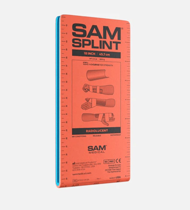 Touting unrivaled flexibility, SAM® Splint bends into any simple curve, becoming exponentially stronger and more supportive. PN: SP502-OB-EN