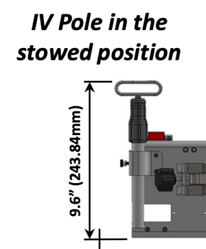 Integrated IV Pole for Sapphire IV Pump Mount.