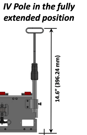 Single Sapphire Mount, with Universal Pole Mount, and 1 Telescoping IV Pole - Pacific Biomedical