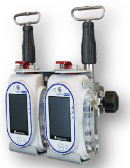 Double Sapphire Mount, Standard Design, with Universal Pole Mount, and  Telescoping IV Poles - Pacific Biomedical