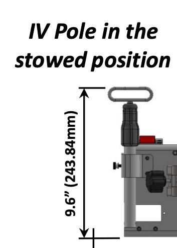 Triple Sapphire Mount Standard Design, with Universal Pole Mount, and Telescoping IV Poles - Pacific Biomedical