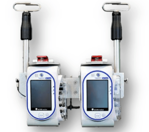 Double Sapphire Bridge Mount with Universal Pole Mount and Integrated IV Poles - Pacific Biomedical