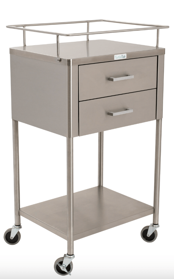 TurtleTub, Stainless Steel 2-drawer Bathing Cart - Pacific Biomedical