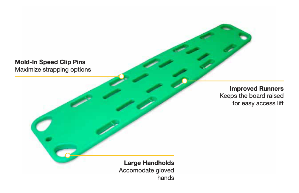 Deluxe Long Spine Board, Green