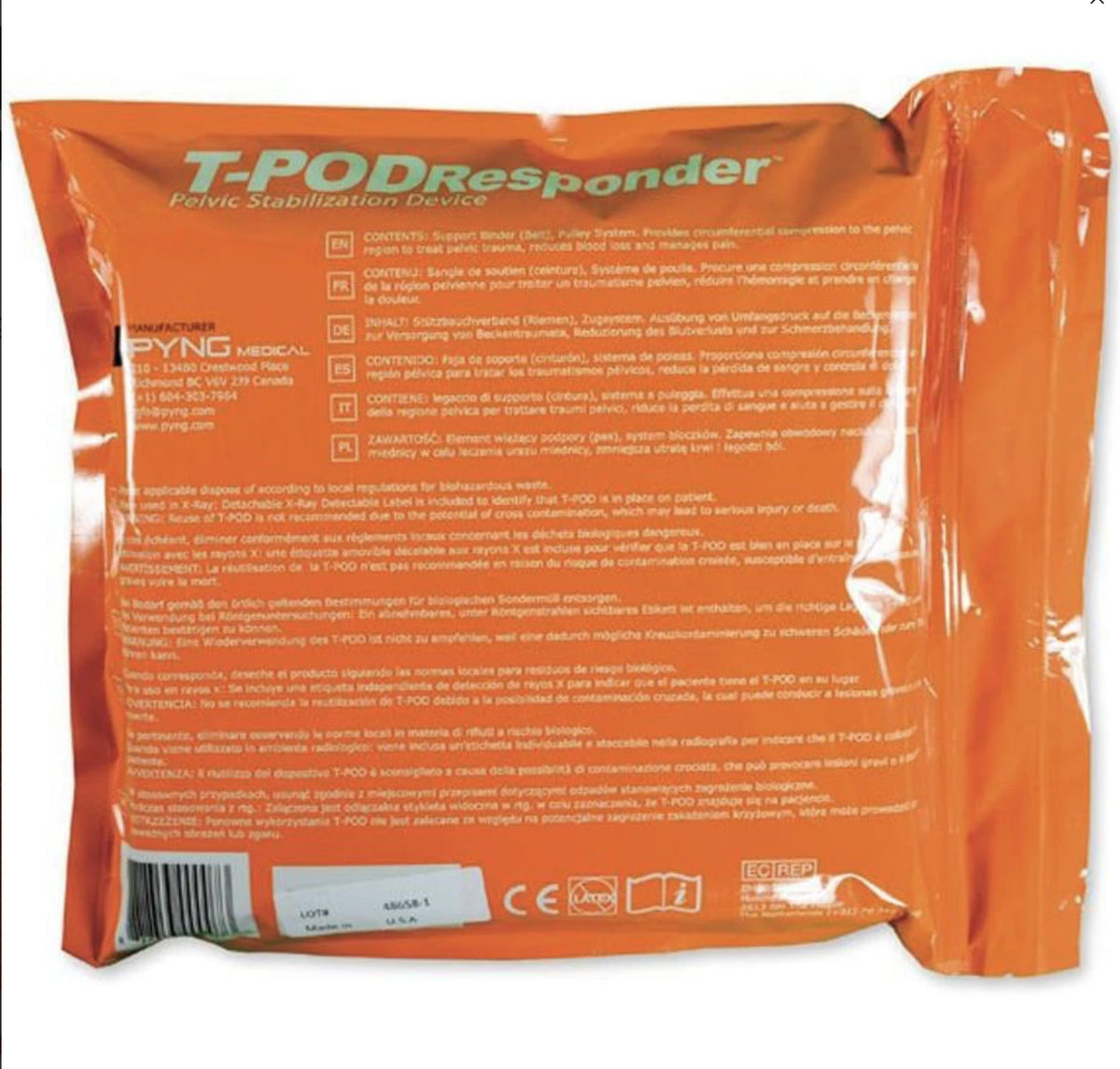Picture of a TPOD pelvic stabilizer in its package