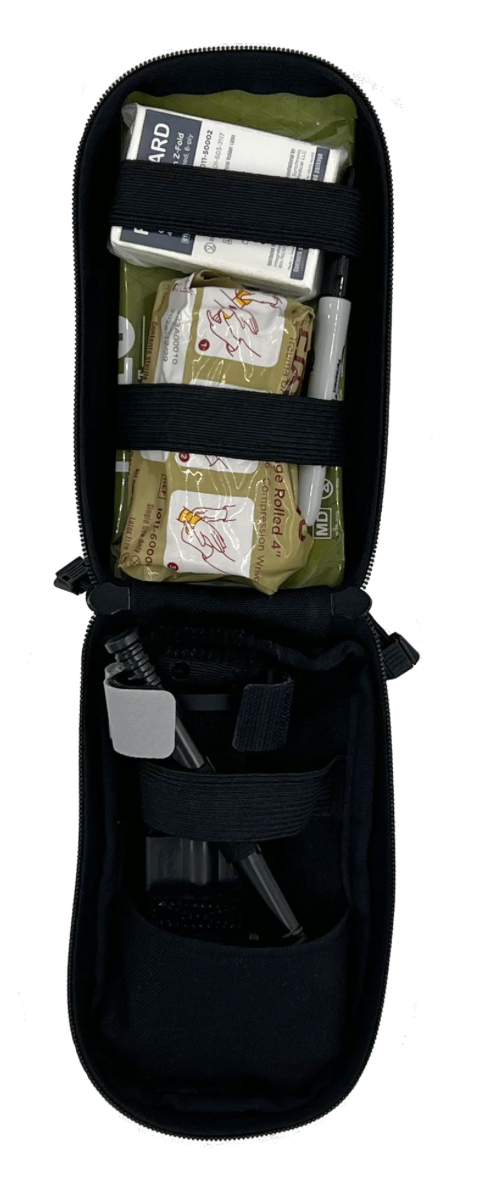 The Tactical First Aid Kit Essentials (Tac-FAK Essentials) is a slim, compact trauma kit designed specifically for bleeding control emergencies. It contains necessary items typically needed for any Law Enforcement Officer to assist in emergency patient care. 