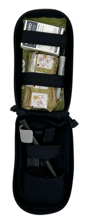 The Tactical First Aid Kit Essentials (Tac-FAK Essentials) is a slim, compact trauma kit designed specifically for bleeding control emergencies. It contains necessary items typically needed for any Law Enforcement Officer to assist in emergency patient care. 