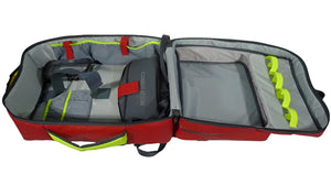 This is the interior view of the NOEMS style blood bag that holds a Delta Ice 2L Blood Cooler, A Life Flow Plus by 410 Medical, EZ-IO kit, IV Access and 3.25 Inch Decompression Catheters.