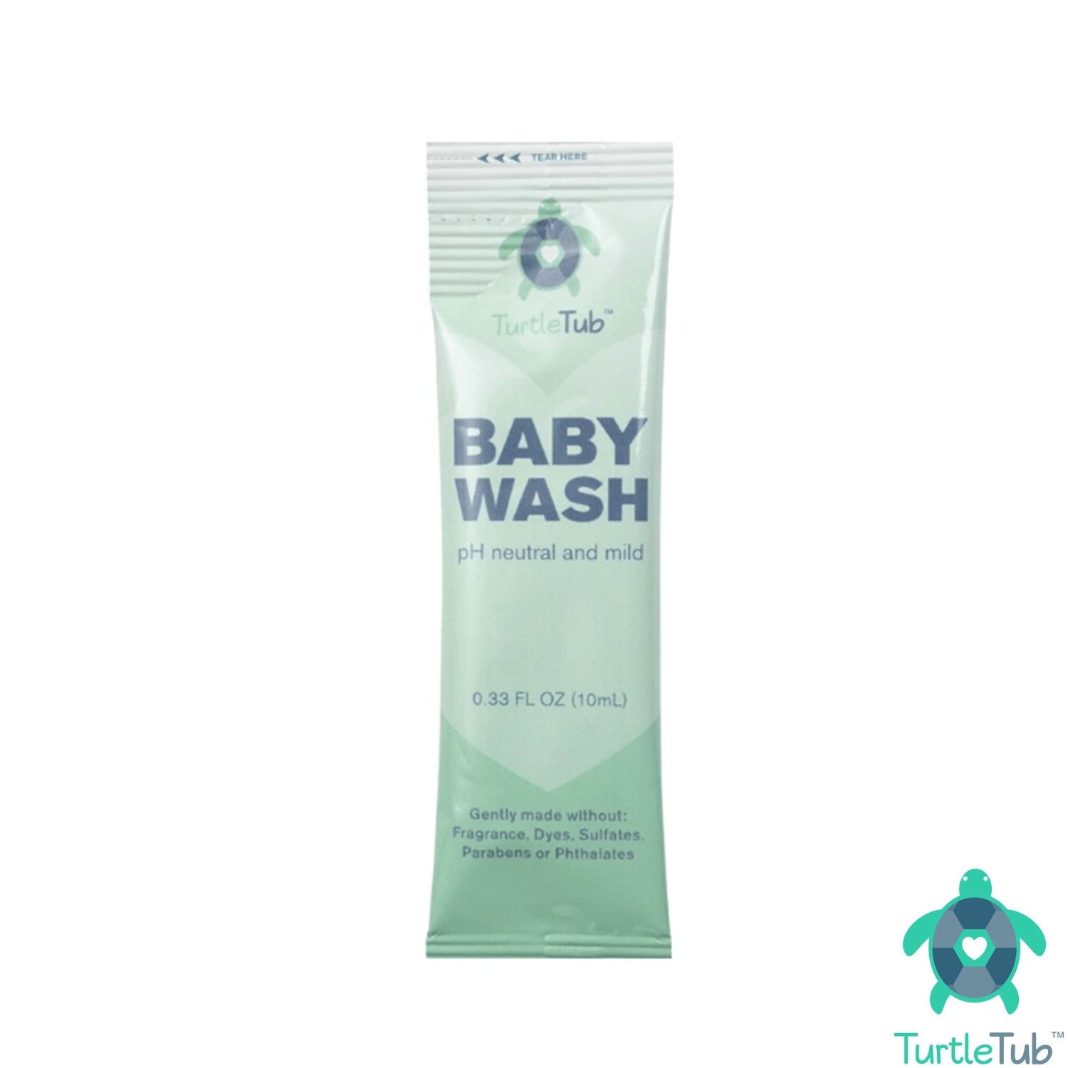 TurtleTub Baby Wash Single Use Packets - 10mL Neutral pH Mild Baby Wash - Pacific Biomedical