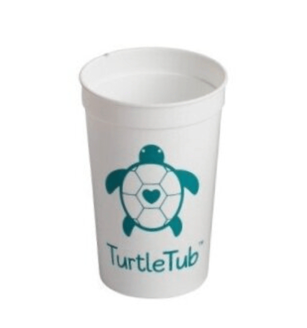 Cup to rinse infants from TurtleTub