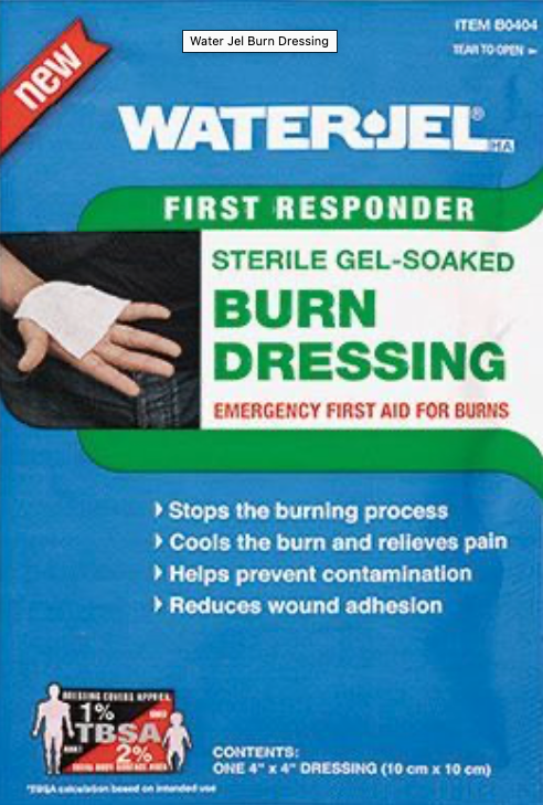 A small square-shaped dressing designed to fit the palm of the hand. Also good for the back of the hand, near the knuckles.

Gel-soaked, medical-grade nonwoven material.
Sterile and foil packed.

Stops the Burning Process
Cools the burn and relieves pain
Helps prevent contamination
Reduces wound adhesion
TBSA – Adult: 1% Child: 2%
Shelf Life: 5 years from date of manufacture.