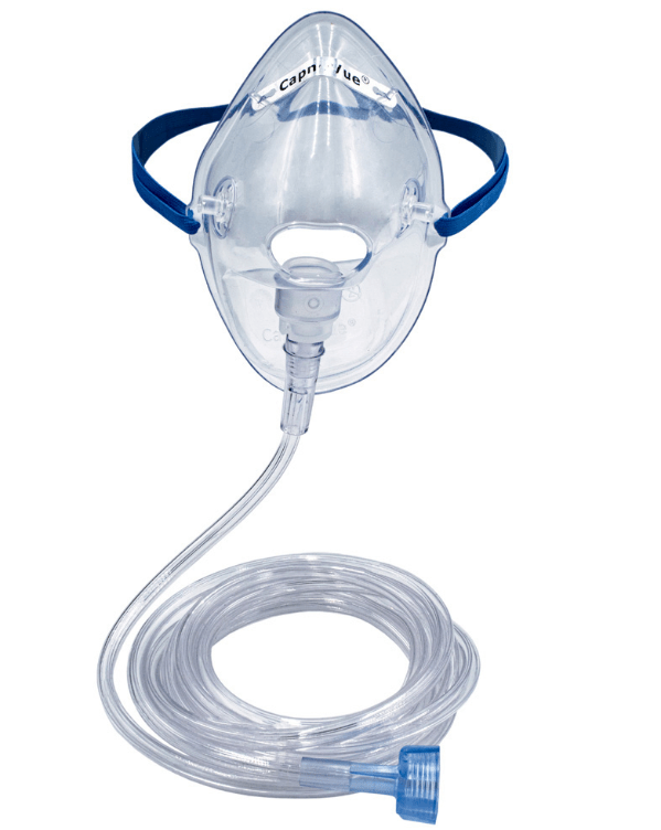 CapnoVue Oxygen Mask with ETCO2 Monitoring, Elongated Style, Adult One Size Fits Most... - Pacific Biomedical