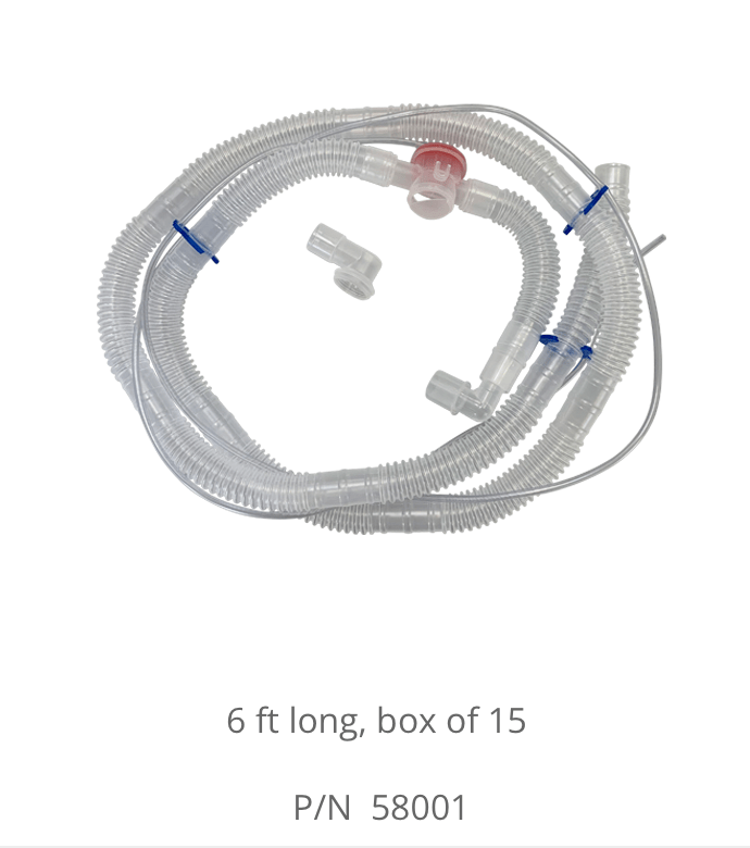 pNeuton Adult/Pediatric Patient circuit, disposable, single-use, 6 ft long - Pacific Biomedical