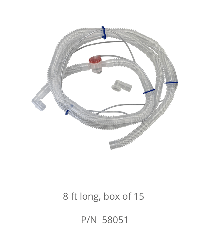 pNeuton Adult/Pediatric patient circuit, disposable, single-use, 8 ft long - Pacific Biomedical