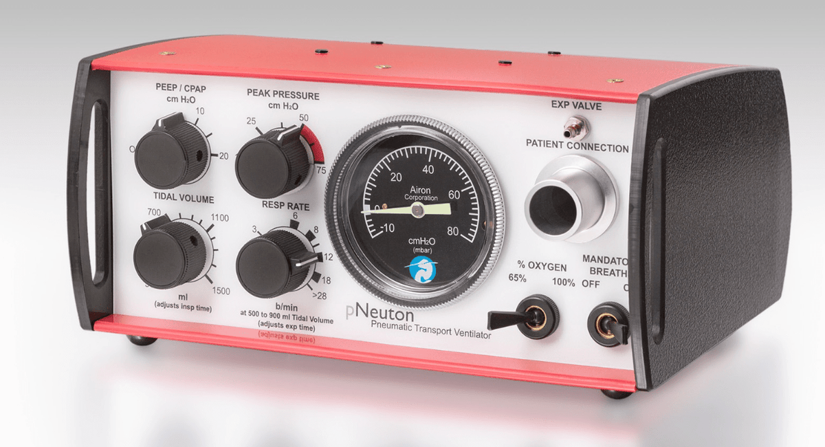 pNeuton Ventilator Model S Start-Up Kit: Includes Model S Ventilator, Travel Bag, and 8 ft High Pressure Oxygen Hose - Pacific Biomedical