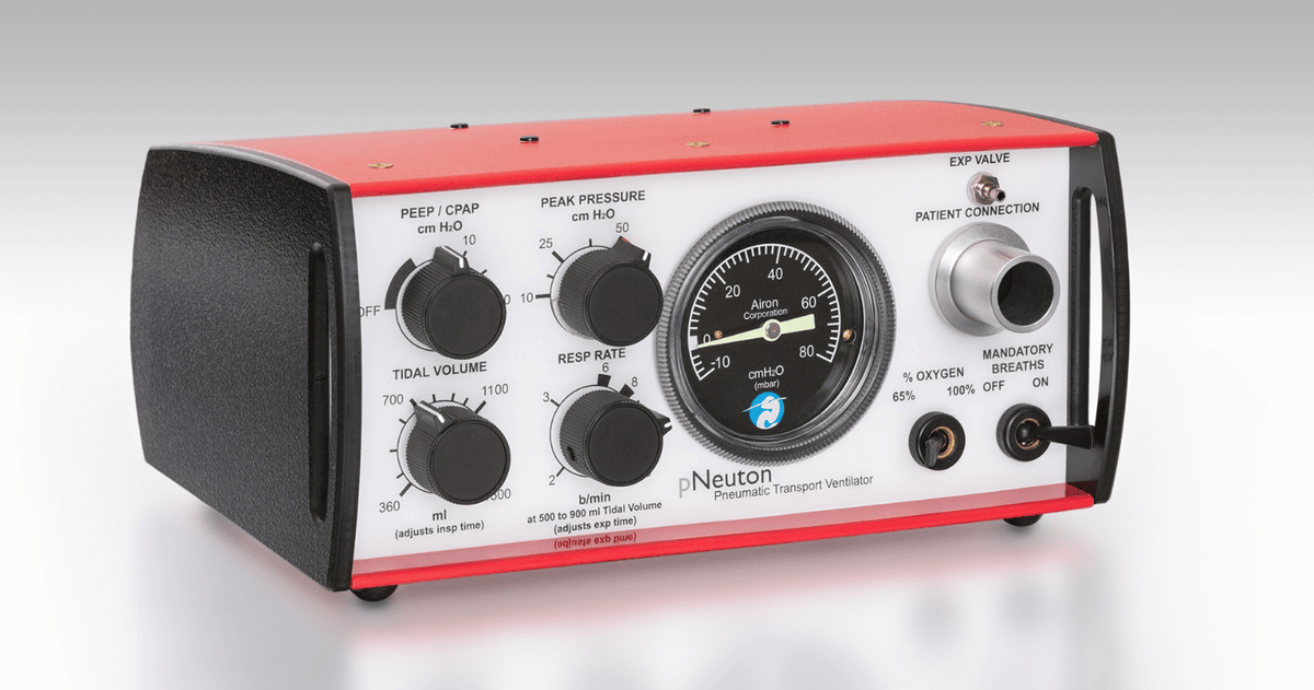 pNeuton Ventilator Model S Start-Up Kit: Includes Model S Ventilator, Travel Bag, and 8 ft High Pressure Oxygen Hose - Pacific Biomedical