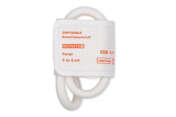 Cables and Sensors 10018 disposable neonatal NIBP cuff size #1, 3 to 6 cm, single hose, latex-free - Pacific Biomedical
