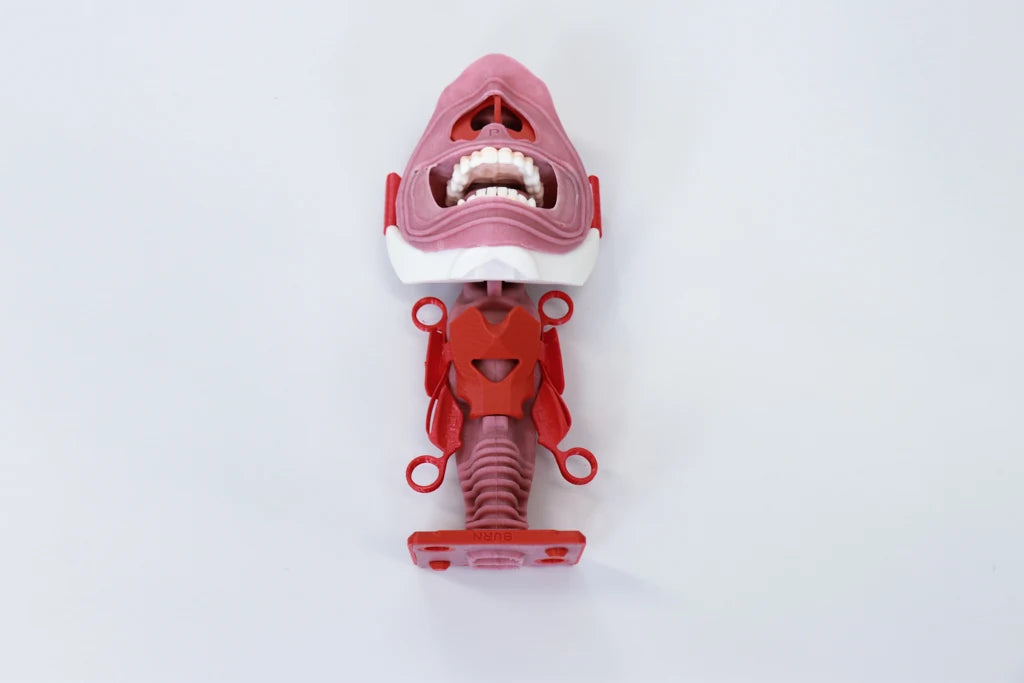 Decent Simulators inhalation burn V2 airway insert P0102 mounted on the V2 neck