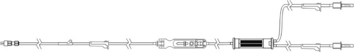 Sapphire AP133-01 - Macrobore Blood Infusion Set with 2 Non-Vented Spikes, Needless Y-site, 30ml Prime Volume - Pacific Biomedical