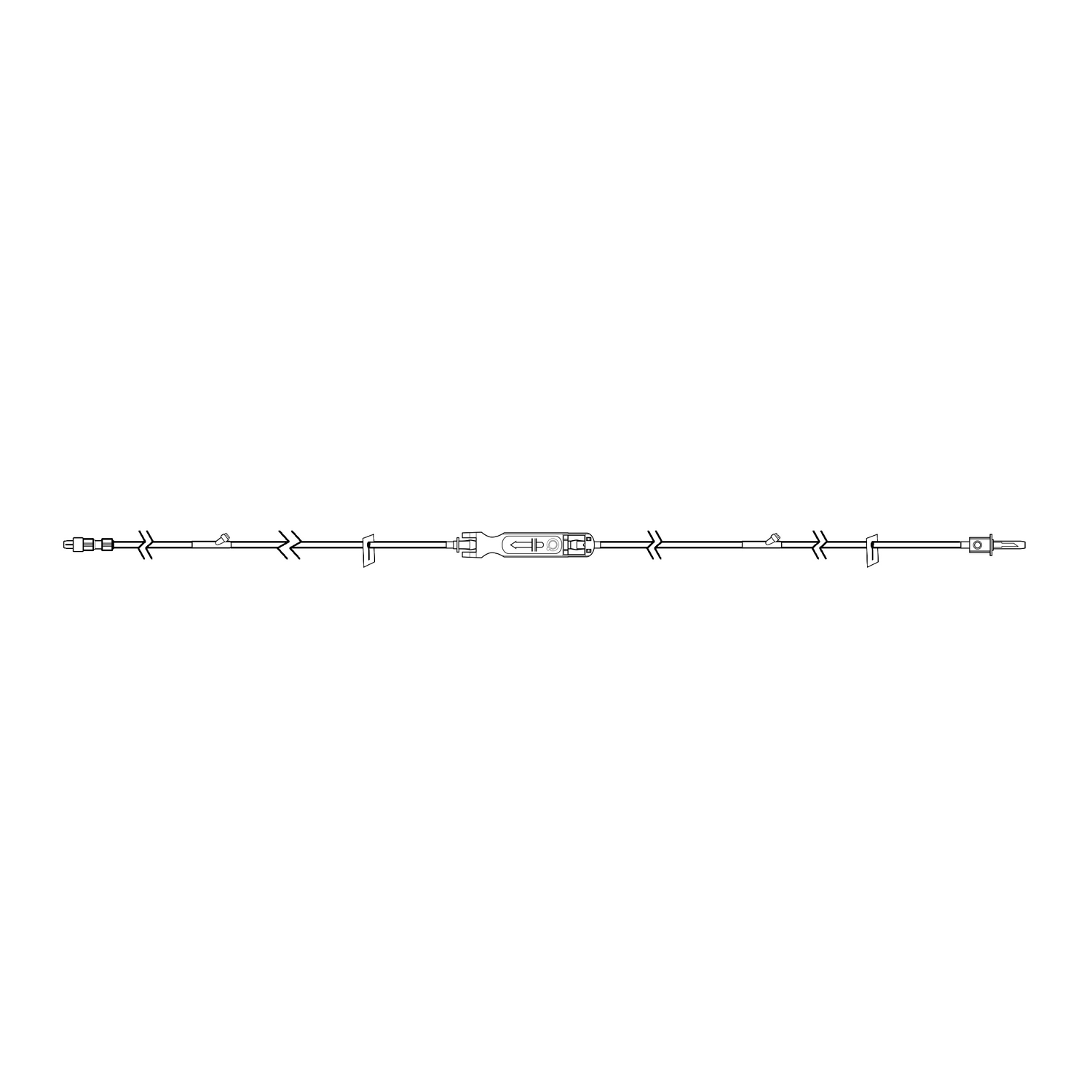 Eitan Medical Sapphire AP-411 macrobore IV set (AP411-01, PN 12003-000-0078) line drawing: about 72 in, vented/non-vented spike, 2 needleless Y-sites, 2 slide clamps, FX cassette, spin male luer lock
