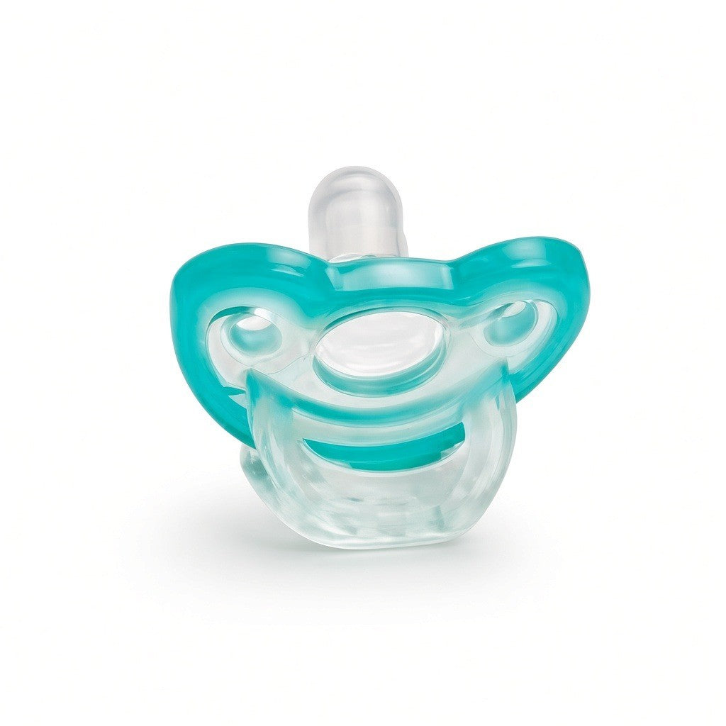 JollyPop Preemie teal pacifier angled view