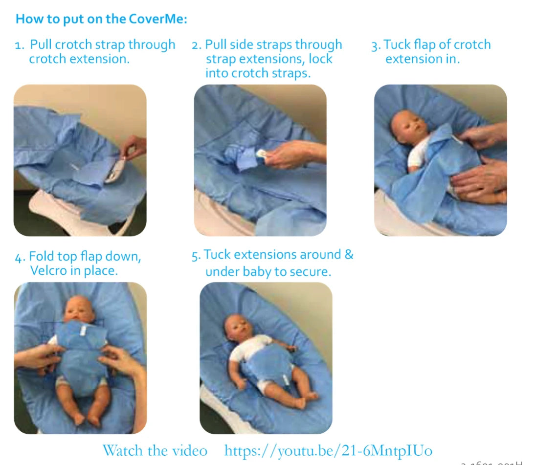 Instructions for application of the mamaroo MC1601505.  Approved CHS, 4moms & UPPABaby Distributor.