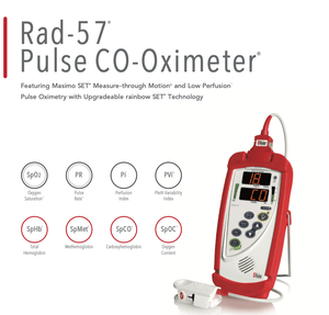 Masimo RAD 57 Handheld EMS Package, Includes Rad 57, Extension cable, Adult Reusable Sensor, and Carrying Case - Pacific Biomedical