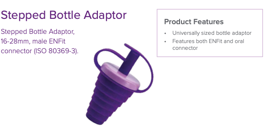 Stepped Bottle Adaptor - ENFit &amp; Oral - Pacific Biomedical