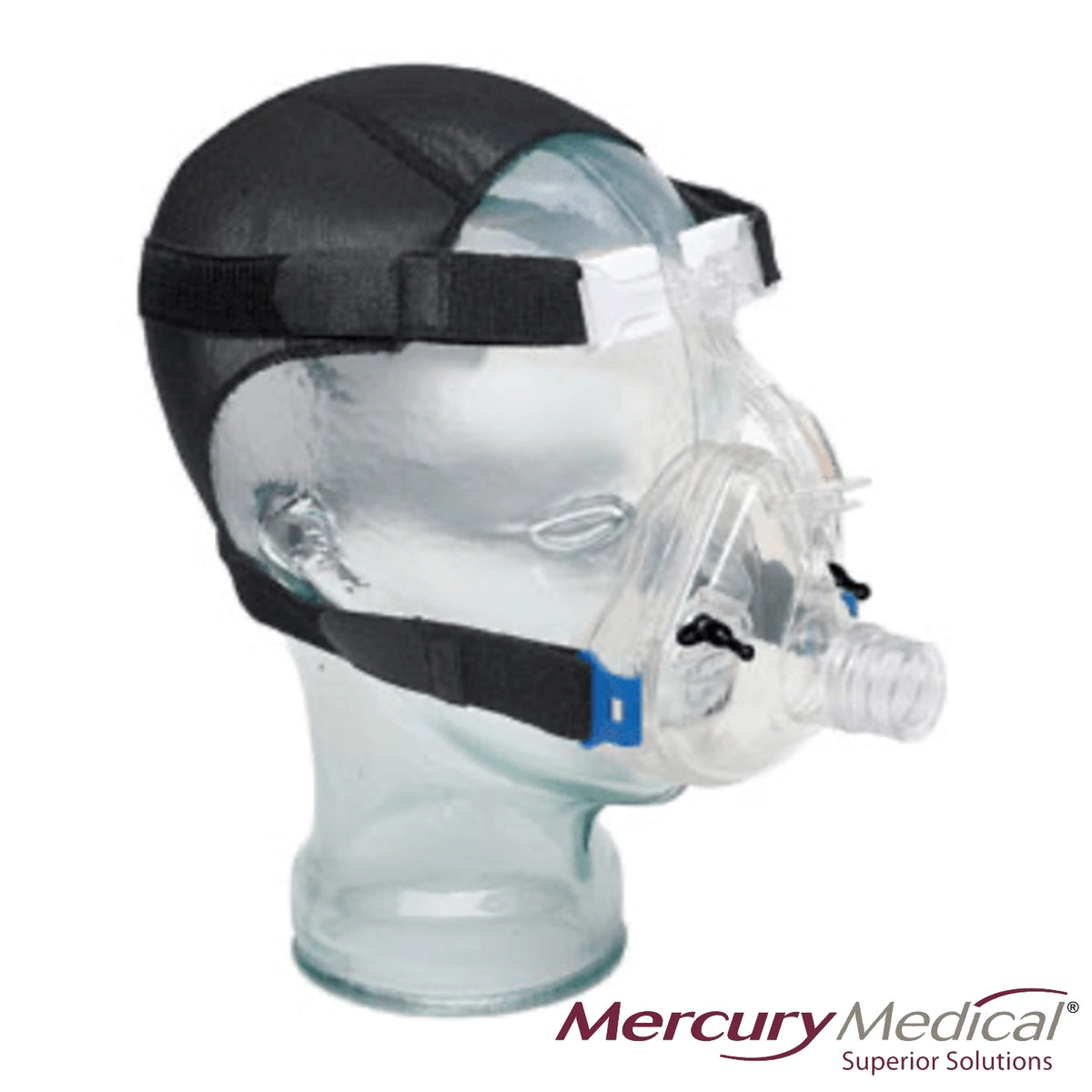 Small/Child deluxe Contoured Full Face Mask with Straight Connector, with 2 Mask Ports and Head Harness, 5-bx 