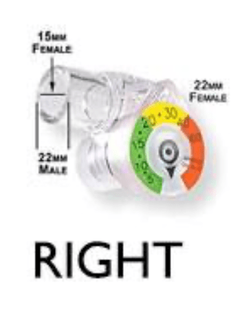 Manometer with Tee, right orientation, 0-60 H2O, Disposable, Single Patient Use - Pacific Biomedical