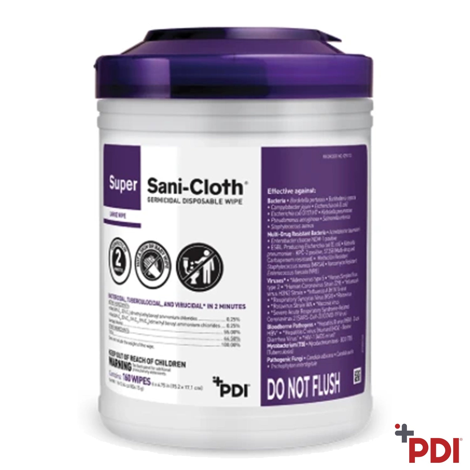 PDI SUPER SANI-CLOTH Germicidal Wipe, Large Canister 12/Case 
