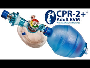 (1) Adult Anatomical Cushion Face Mask, (1) Pediatric Anatomical Cushion Face Mask, CPR-2+® 1000 mL self-inflating bag with tidal volume markings (200 mL, 300 mL, 400 mL) for adults and pediatrics ;30 Kg or greater, PEEP Valve (0-20 cm H2O), LiteSaver® color-coded manometer (0-60 cm H2O) with integrated timing light (10 breaths / minute), Pop-off Valve (60 cm H2O)
Oxygen bag reservoir
Oxygen tubing (220 cm / 86.6 inches)