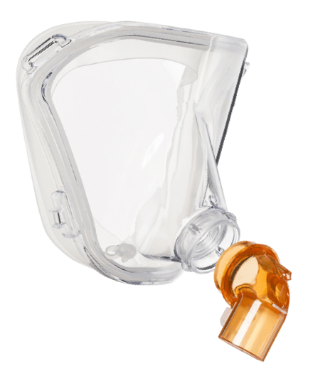 BiTrac MaxShield Select total face mask with interchangeable vented elbow with anti-asphyxiation valve and Reusable Head Strap, Adult Extra Large - Pacific Biomedical