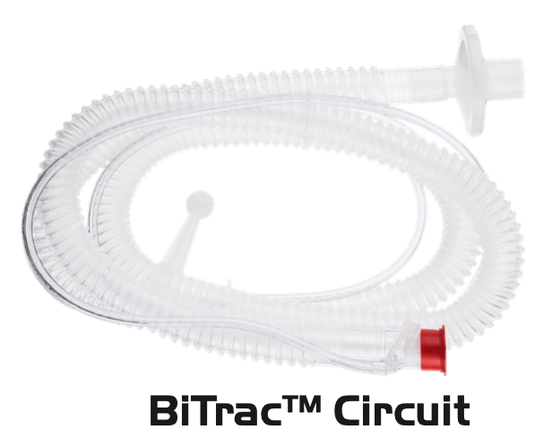 BiTrac NIV Circuit (Bilevel/CPAP Application), 72” Smooth ID Tubing , swivel connector with exhalation port, Cap Plug; includes optional 24” tubing with “T” and 22mmF x 22mmF Adapter, 10/bx - Pacific Biomedical