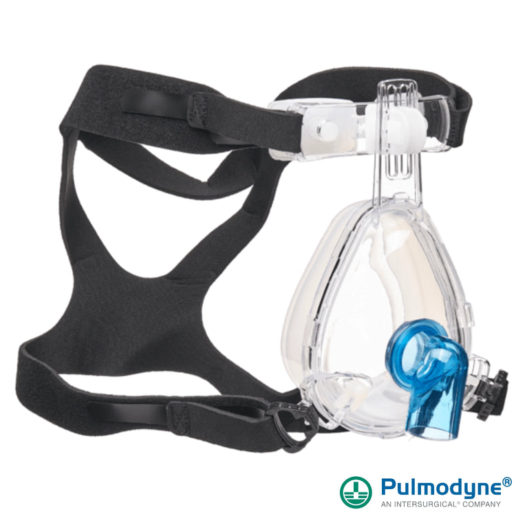 BiTrac® NIV SE Full Face Mask Fixed with Standard Elbow 22mm Female, OmniClip with Silicone Forehead Pad and Head Strap, Adult Extra Large 