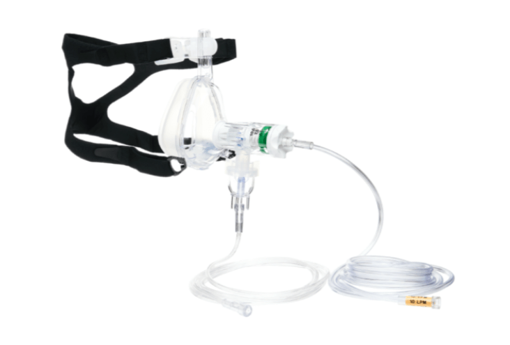 GO-PAP with Adult Medium Mask, 5/7.5/10cm H2O PEEP, Standard Headgear, Integrated NebPort, Nebulizer Included, 10/cs - Pacific Biomedical