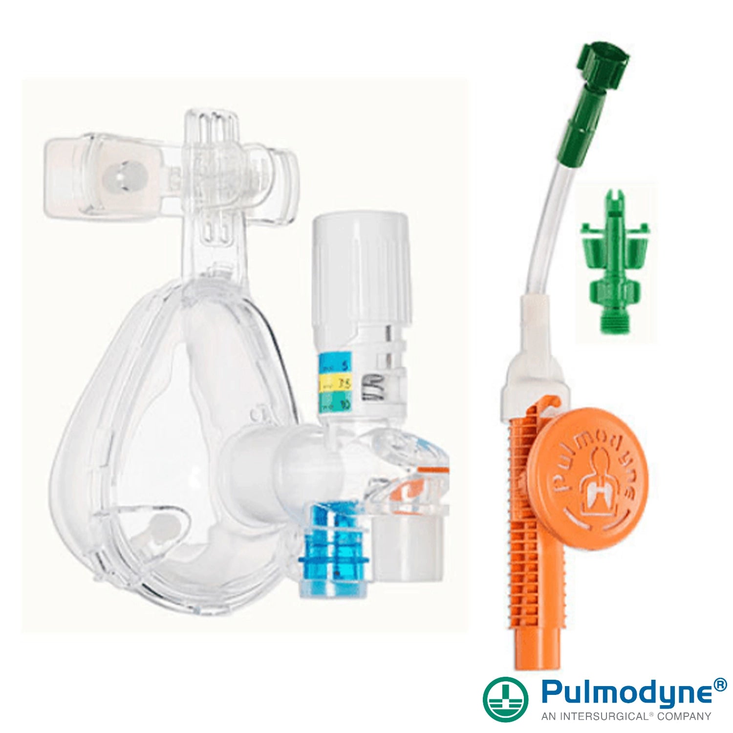 O2-MAX® Fixed System with Adult Medium BiTrac ED Mask, 3-SET(5/7.5/10 cmH₂O) Valve, Expandable Tubing, Filter, Nebulizer included, Ohmeda Quik-Connect