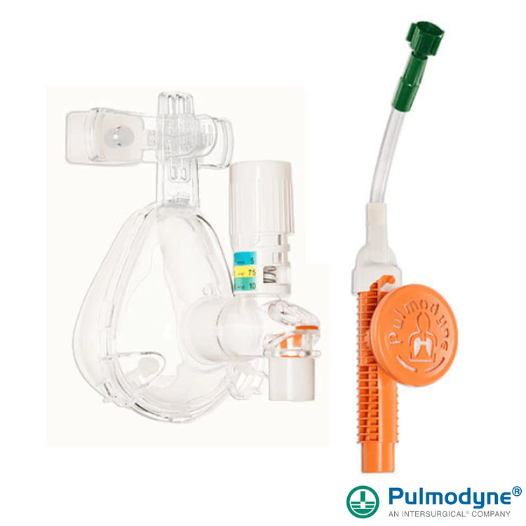 O2-MAX® Fixed System with Adult Medium BiTrac ED Mask, 3-SET(5/7.5/10 cmH₂O) Valve, Expandable Tubing, Filter, 10/bx 