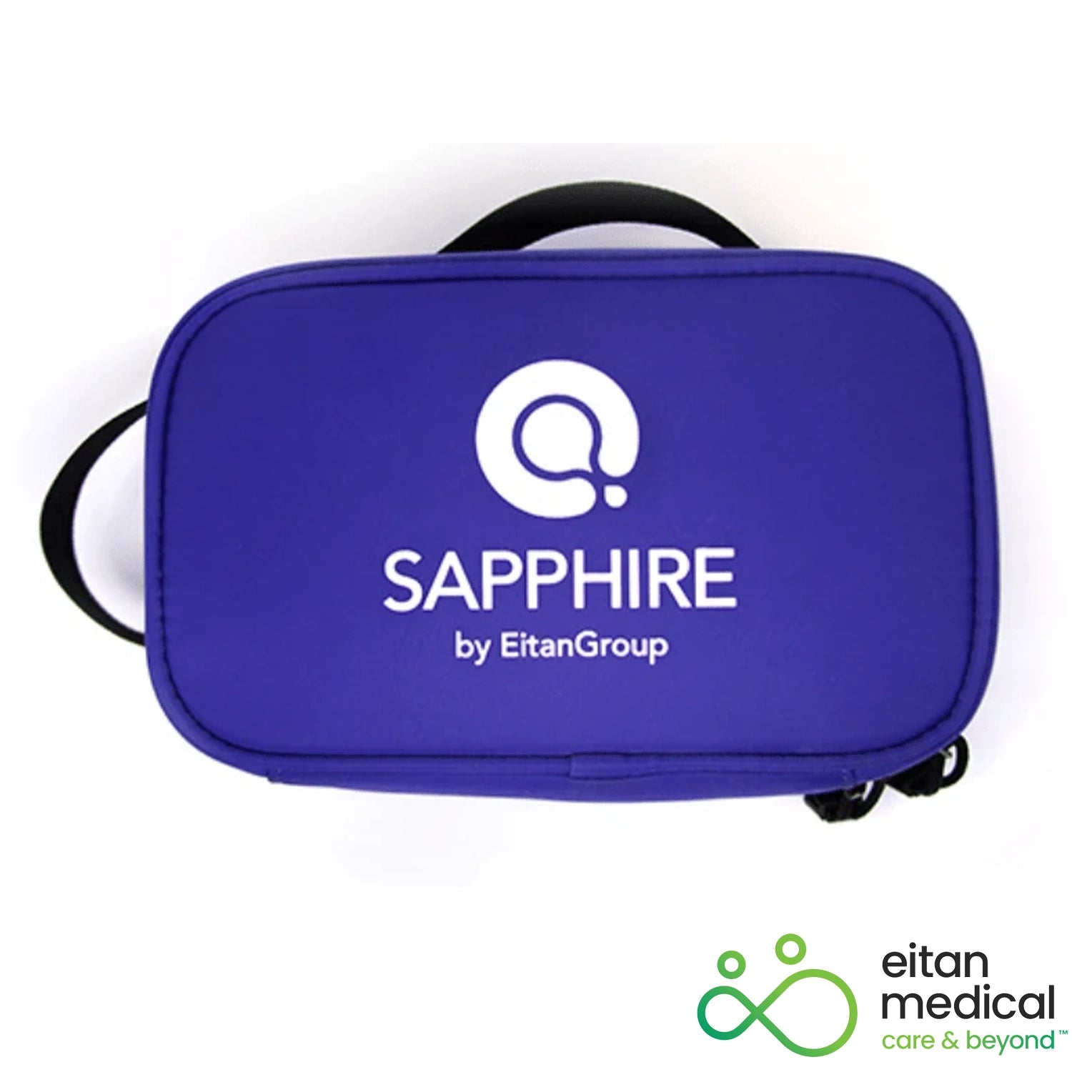 sapphire-ems-iv-pump-storage-case-closed-200513-1480n5-a. The loops provide easy attachment points to marry with related or equipment or for quick access out of a bag or compartment.