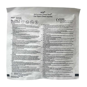 Teleflex Asherman Chest Seal 849100 sterile package, Rx only, NSN 6510-01-408-1920 - Pacific Biomedical