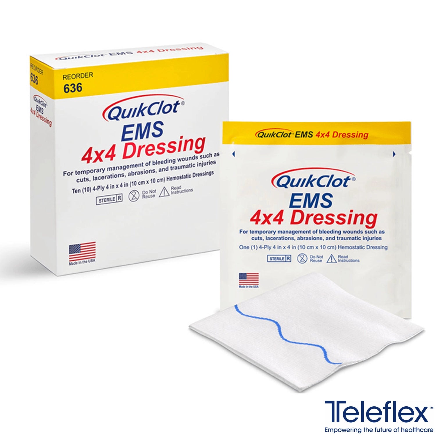 QuikClot EMS 4x4 Dressing 