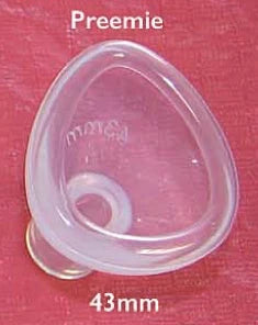 Front view of Silicone Ultra Preemie Face Mask PN 1050610 from Mercury Medical.
