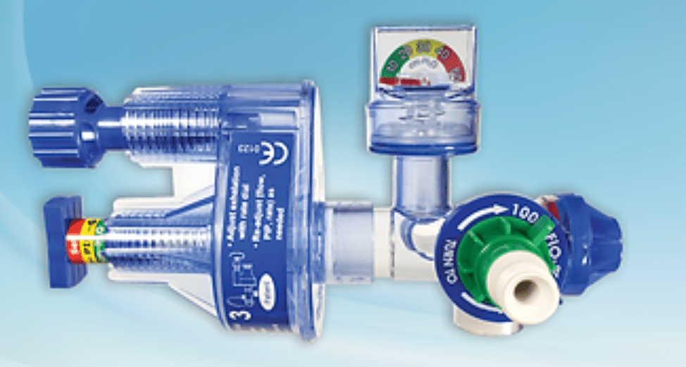 Adjustable Fio2 Device GO2VENT® (50% or 100% FiO2 entrainment) Manometer & O2 Tubing