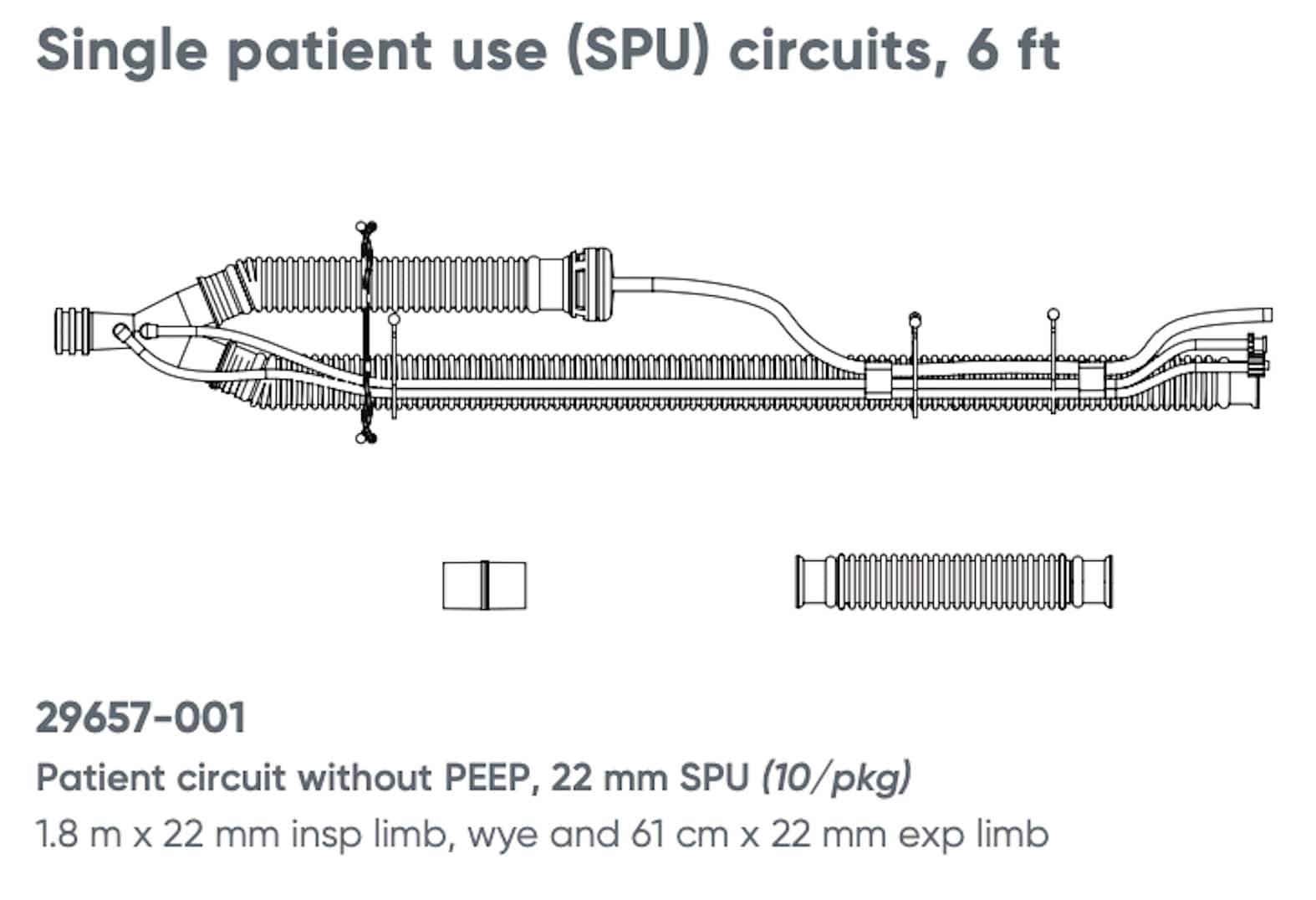 Vyaire Compatible Pediatric Circuit w/o PEEP, 15mm, SPU - Pacific Biomedical