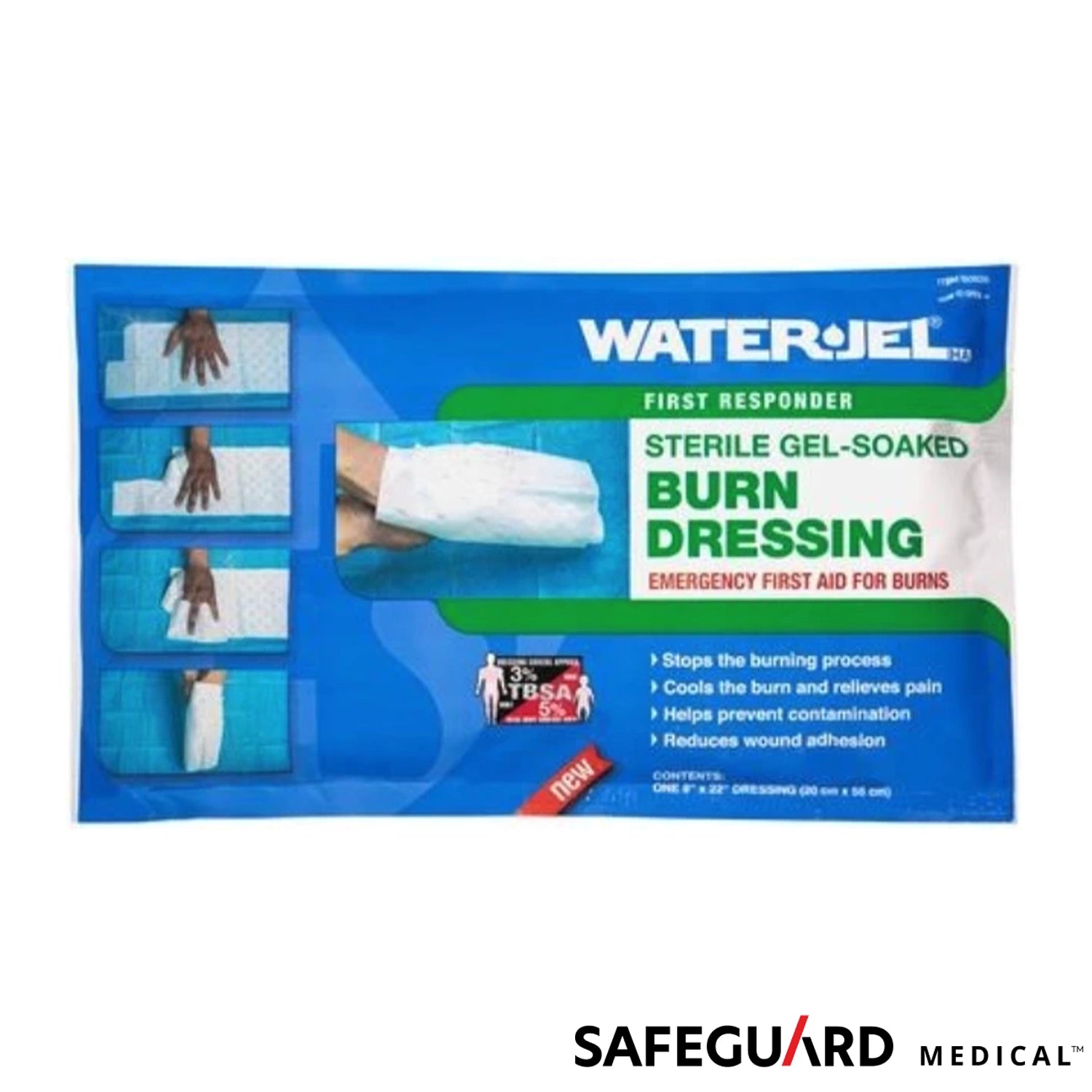WaterJel B0820-20 Hand Burn Dressing Sterile, Immediate Cool Relief WaterJel B0820-20 Hand Burn Dressing Sterile, Immediate Cool Relief